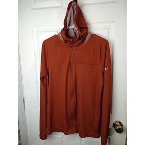 Eastern Mountain Sport Men Burnt Orange Tech Wick Zip Front Lightweight Pullover